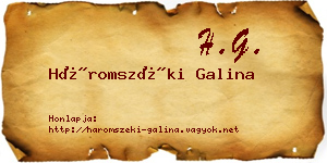 Háromszéki Galina névjegykártya